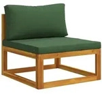 vidaXL Sofa-Mittelteil mit Kissen 100 % Polyester Solid-Acacia Natur