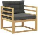 vidaXL Outdoor Mittelsofa Polyester Wei&szlig;