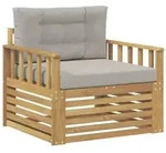 vidaXL Outdoor-Sofa Polyester Wei&szlig; und Hellgrau
