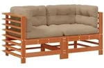 vidaXL Gartenecksofa Massives Kiefernholz Wachsbraun