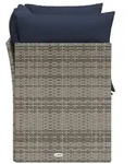 vidaXL Garten-Sofa mit Kissen Grau 124 x 62 x 69 cm Poly Rattan
