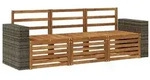 vidaXL Sofagarnituren 3 pcs Massivholz Akazie