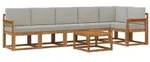 vidaXL Outdoor-Sofagarnitur mit Kissen 7 pcs Nat&uuml;rlich und Hellgrau