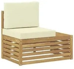 vidaXL Ecksofa-Einheiten f&uuml;r drau&szlig;en Wei&szlig; und Creme 91 x 63 x 73 cm