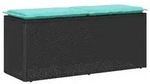 vidaXL Gartenbank mit Kissen Schwarz 110x40x44 cm Poly Rattan