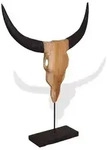 vidaXL Stierkopf-Skulptur Teak 66x15x88 cm