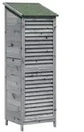 vidaXL Garten Shed Grau 59 x 56 x 176 cm Massivholz aus Fichte