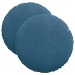 vidaXL Sitzkissen 2 St&uuml;ck Blau &Oslash; 40 x 13 cm Samt