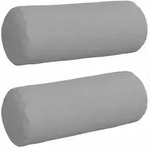 vidaXL Bolsterkissen 2 St&uuml;ck Wolkengrau &Oslash; 15 x 40 cm Stoff