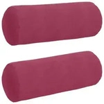 vidaXL Bolsterkissen 2 St&uuml;ck Weinrot &Oslash; 25 x 70 cm Cordstoff