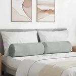 vidaXL Bolsterkissen 2 St&uuml;ck Hellgrau &Oslash; 25 x 70 cm Cordstoff