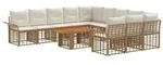 vidaXL Gartensofa-set 12 stk. Nat&uuml;rlich und Cremwei&szlig; Poly-Rattan