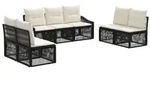 vidaXL Gartensofa-set 7 pcs Schwarz Poly-Rattan