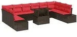 vidaXL Gartensofa-set 11 stk. Braun Poly-Rattan