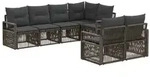 vidaXL Gartensofa-set 7 stk. 7-Sitzanzahl Grau Poly-Rattan