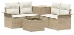 vidaXL Sofa Set 6 pcs 4-Sitzanzahl Beige und Cremewei&szlig;