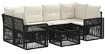 vidaXL Gartensofa-set 7 stk. Schwarz Poly-Rattan