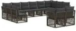 vidaXL Gartensofa-set 12 pcs Grau Poly-Rattan