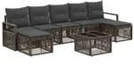 vidaXL Gartensofa-set 8 pcs Grau Poly-Rattan