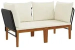 vidaXL 2 pcs Massives Akazienholz & Seil Natur