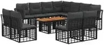 vidaXL Gartensofa-set 12 stk. Schwarz und Dunkelgrau Poly-Rattan