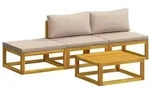 vidaXL Sofa-Set 4 stk. Natur Massivholz Akazie