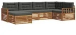 vidaXL Outdoor-Sofagarnitur mit Kissen 6 pcs Natur und Anthrazit