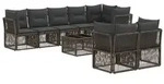vidaXL Gartensofa-set 9 pcs Grau Poly-Rattan