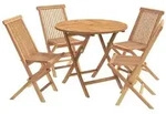 vidaXL 5-teiliges klappbares Garten-Bistro-Set Natur Massivholz Teak