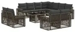 vidaXL Gartensofa-set 12 stk. Grau und Dunkelgrau Poly-Rattan