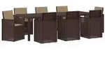 vidaXL Garten Essgruppe mit Kissen 9 pcs Braun und Taupe PP