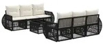 vidaXL Gartensofa-set 7 stk. Schwarz Poly-Rattan