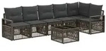 vidaXL Gartensofa-set 7 pcs Grau Poly-Rattan