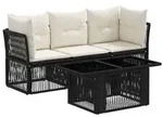 vidaXL Gartensofa-set 4 stk. Schwarz Poly-Rattan