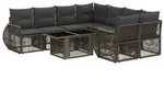 vidaXL Gartensofa-set 9 stk. Grau und Dunkelgrau Poly-Rattan