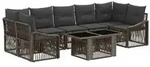 vidaXL Gartensofa-set 8 stk. Grau und Dunkelgrau Poly-Rattan