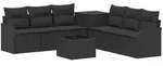 vidaXL Sofa Set 8 stk. Schwarz Polyrattan und Stahl