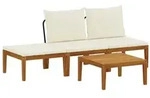 vidaXL 4 pcs Massives Akazienholz & Seil Natur