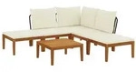vidaXL 6 pcs Massives Akazienholz & Seil Natur
