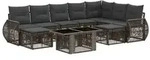 vidaXL Gartensofa-set 10 stk. Grau und Dunkelgrau Poly-Rattan