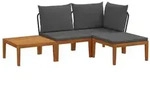 vidaXL 4 pcs Massives Akazienholz & Seil Natur