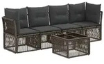 vidaXL Gartensofa-set 5 pcs Grau Poly-Rattan