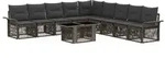 vidaXL Gartensofa-set 10 stk. Grau und Dunkelgrau Poly-Rattan