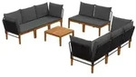 vidaXL 9 pcs Massives Akazienholz & Seil Natur