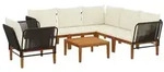 vidaXL 7 pcs Massives Akazienholz & Seil Natur