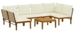 vidaXL 7 pcs Massives Akazienholz & Seil Natur