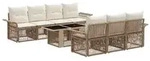vidaXL Gartensofa-set 8 stk. Beige und Cremewei&szlig; Poly-Rattan