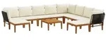 vidaXL 11 pcs Massives Akazienholz & Seil Natur
