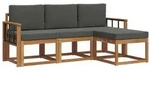 vidaXL Outdoor-Sofagarnitur mit Kissen 4 pcs Natur und Anthrazit