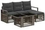 vidaXL Gartensofa-set 5 stk. Grau und Dunkelgrau Poly-Rattan